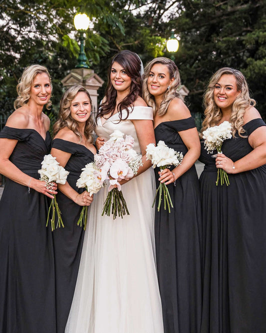 5 Chic and Elegant Ways to Style Black Bridesmaid Dresses