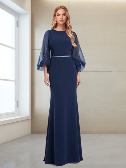 Trumpet/Mermaid Scoop 3/4 Sleeves Floor-Length Mother of the Bride Dresses