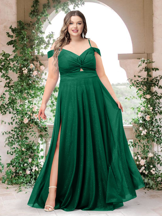 A-Line/Princess Sweetheart Ruffles Plus Size Bridesmaid Dresses