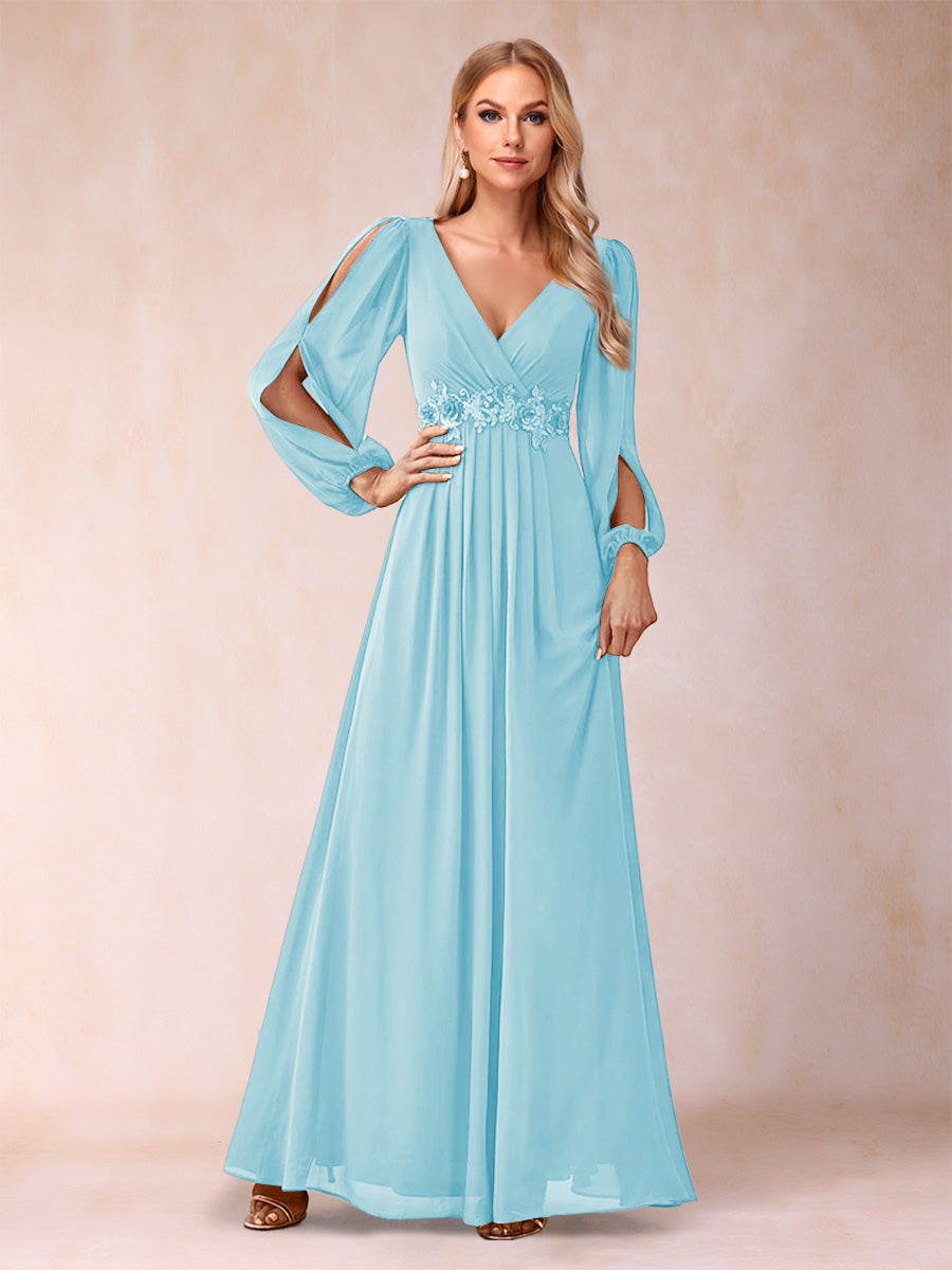 A-Line/Princess V-Neck Floor-Length Mother of the Bride Dresses With Ruffles