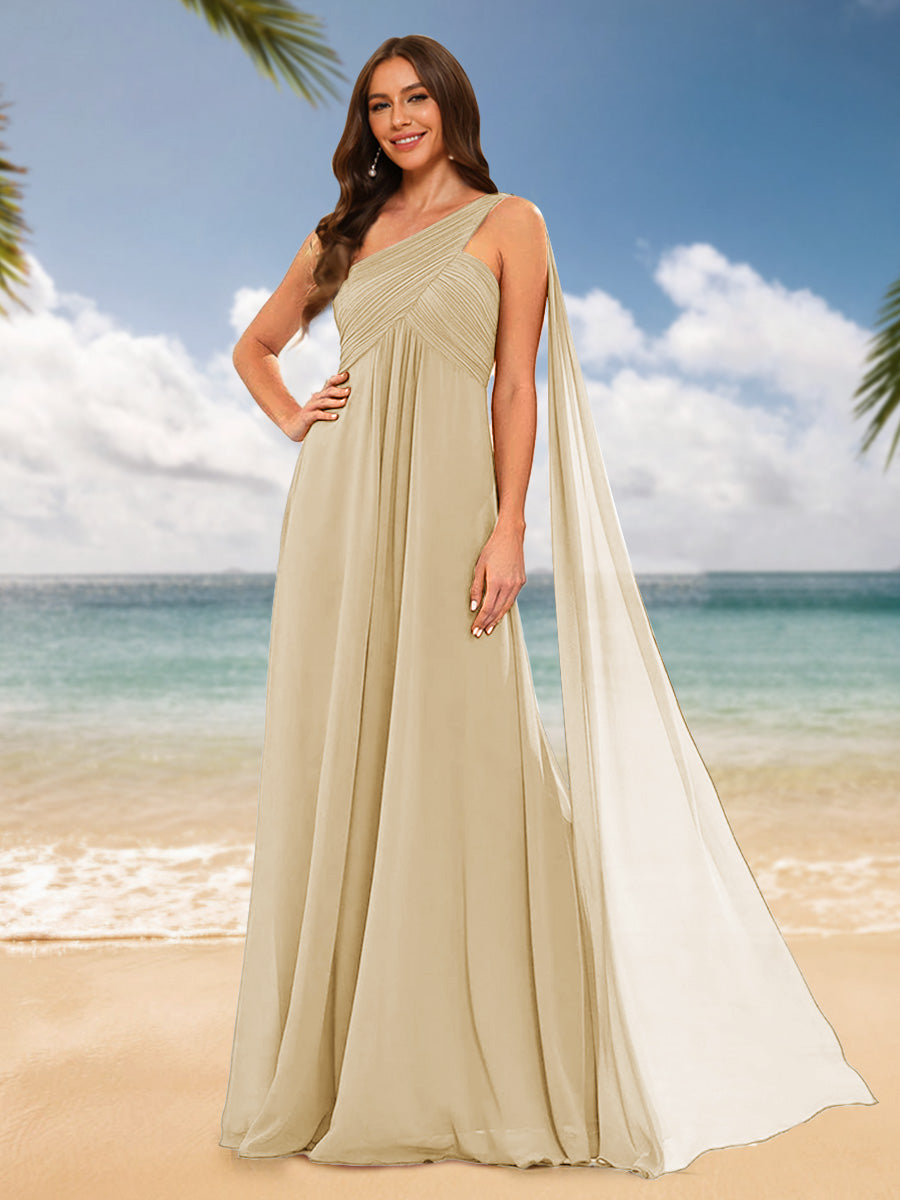 A-Line/Princess One-Shoulder Sleeveless Bridesmaid Dresses