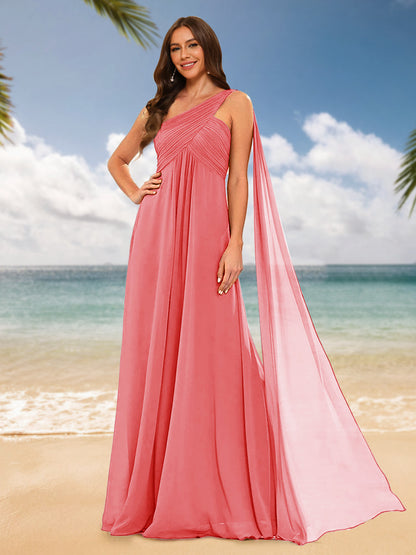 A-Line/Princess One-Shoulder Sleeveless Bridesmaid Dresses