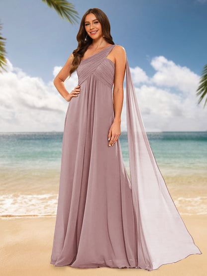 A-Line/Princess One-Shoulder Sleeveless Bridesmaid Dresses