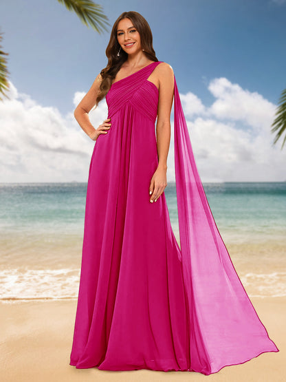 A-Line/Princess One-Shoulder Sleeveless Bridesmaid Dresses