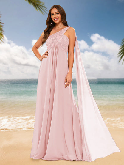 A-Line/Princess One-Shoulder Sleeveless Bridesmaid Dresses