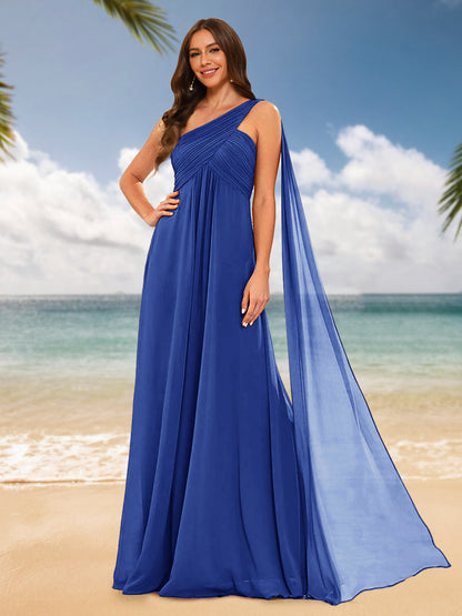 A-Line/Princess One-Shoulder Sleeveless Bridesmaid Dresses