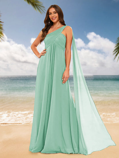 A-Line/Princess One-Shoulder Sleeveless Bridesmaid Dresses