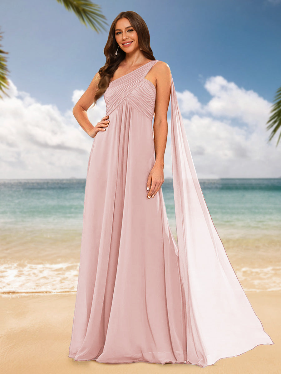 A-Line/Princess One-Shoulder Sleeveless Bridesmaid Dresses