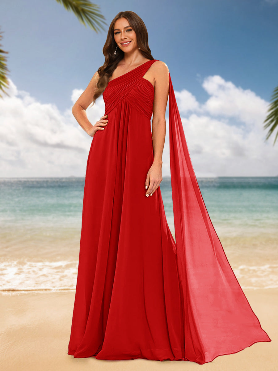 A-Line/Princess One-Shoulder Sleeveless Bridesmaid Dresses