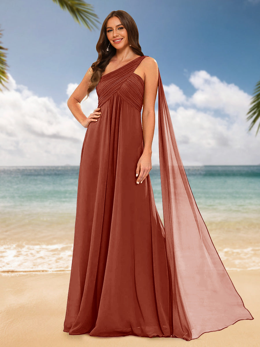 A-Line/Princess One-Shoulder Sleeveless Bridesmaid Dresses