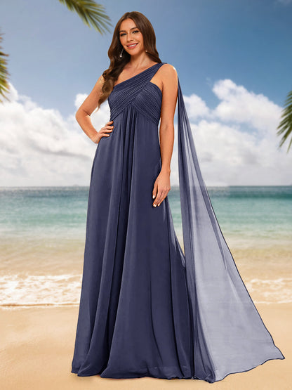 A-Line/Princess One-Shoulder Sleeveless Bridesmaid Dresses