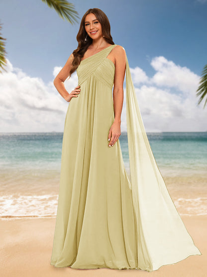 A-Line/Princess One-Shoulder Sleeveless Bridesmaid Dresses