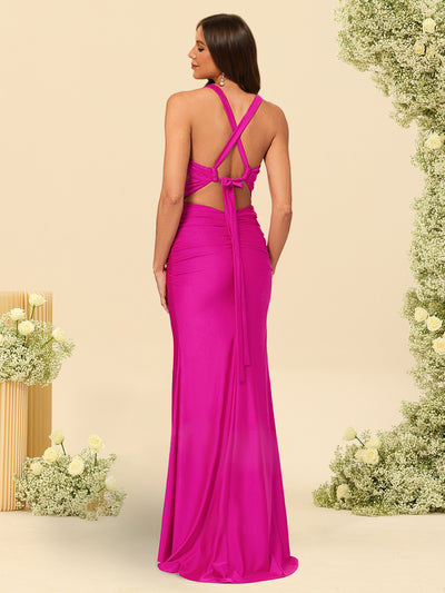 Trumpet/Mermaid Criss Cross Floor-Length Bridesmaid Dresses