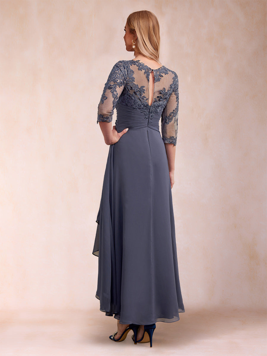 A-Line/Princess Asymmetrical 3/4 Sleeves Sweetheart Mother of the Bride Dresses