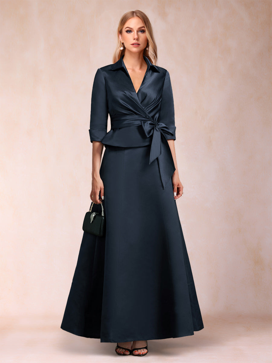 A-Line/Princess Separates V-Neck Mother of the Bride Dresses With Bow Pleats