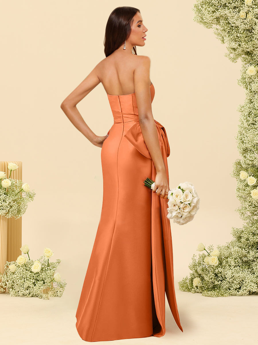 A-Line/Princess Off-the-Shoulder Floor-Length Bridesmaid Dresses With Bowknot Sash