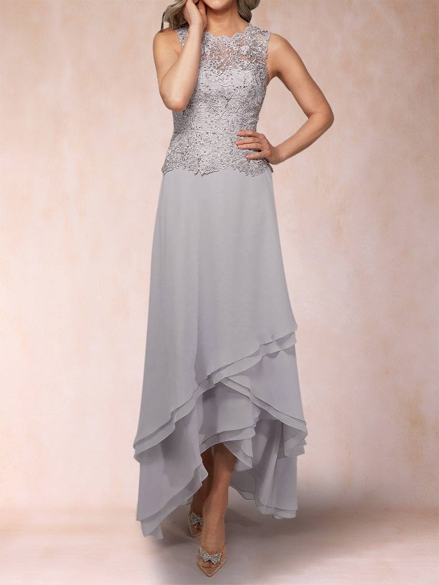 A-Line/Princess Scoop Chiffon Mother of the Bride Dresses with Jacket & Appliques