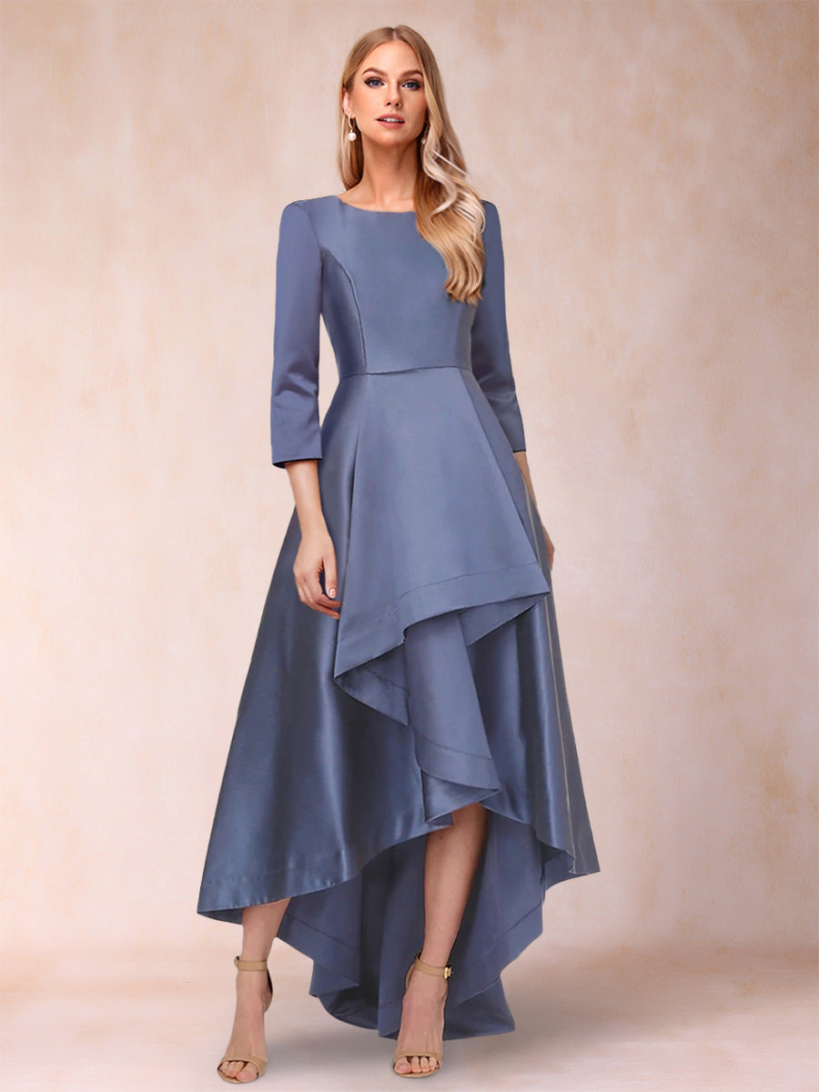 A-Line/Princess Scoop 3/4 Sleeves Mother of the Bride Dresses with Ruffles