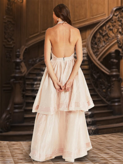 A-Line/Princess Halter Sleeveless Evening Dresses with Ruffles