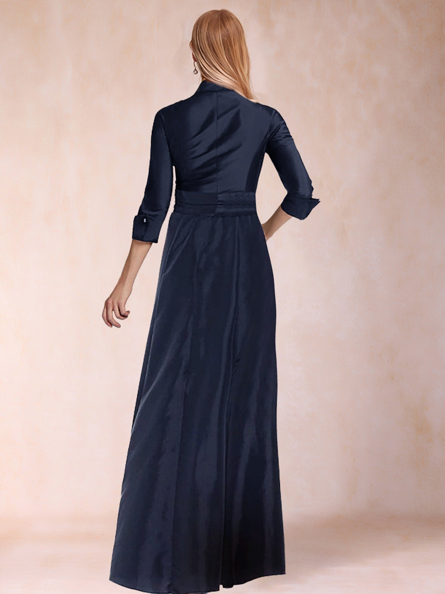 A-Line/Princess Asymmetrical 3/4 Sleeves Mother of the Bride Dresses with Belt