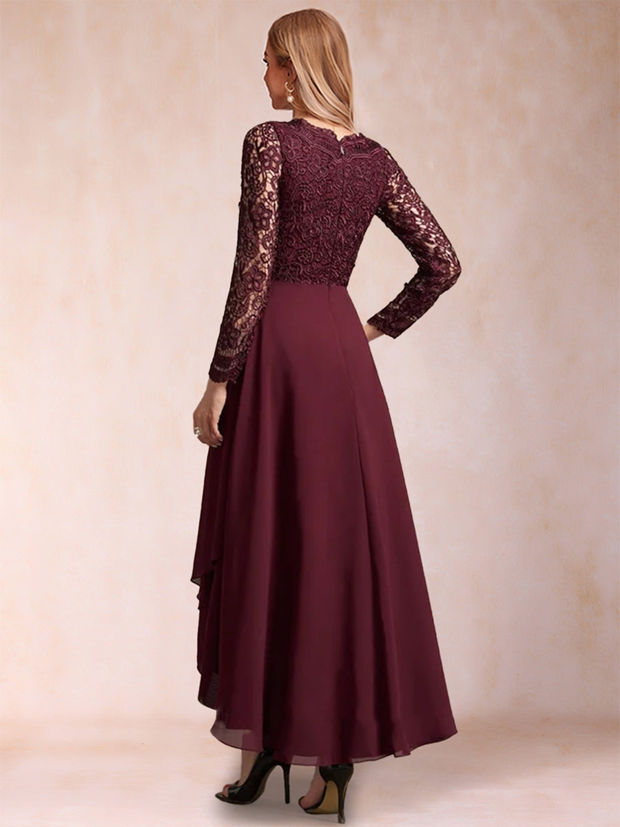 A-Line/Princess V-Neck Long Sleeves Mother of the Bride Dresses with Applique