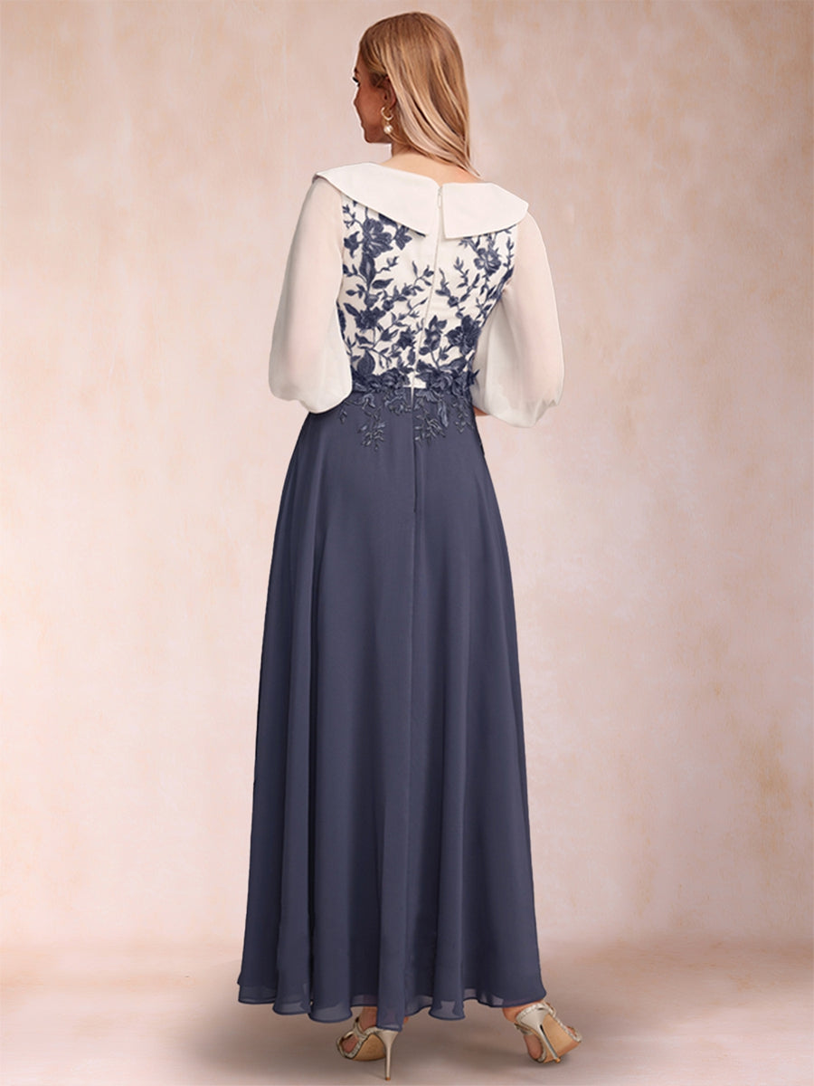 A-Line/Princess V-Neck Half Sleeves Mother of the Bride Dresses with Ruffles