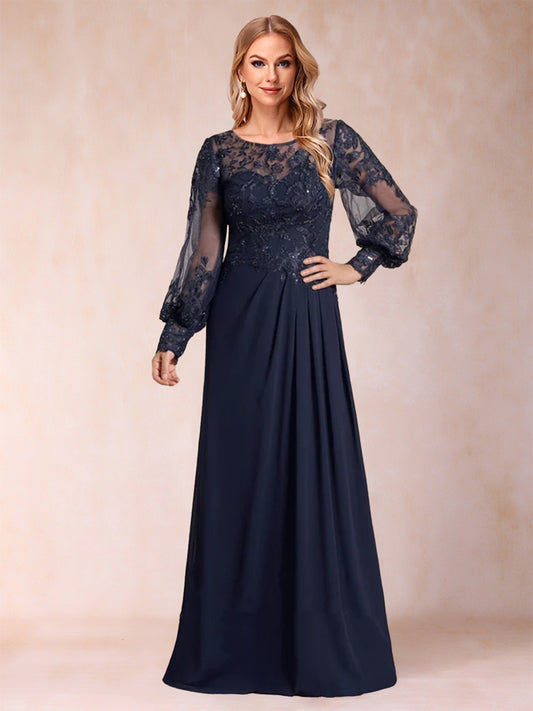 Sheath/Column Scoop Lantern Sleeves Mother of the Bride Dresses with Sequins