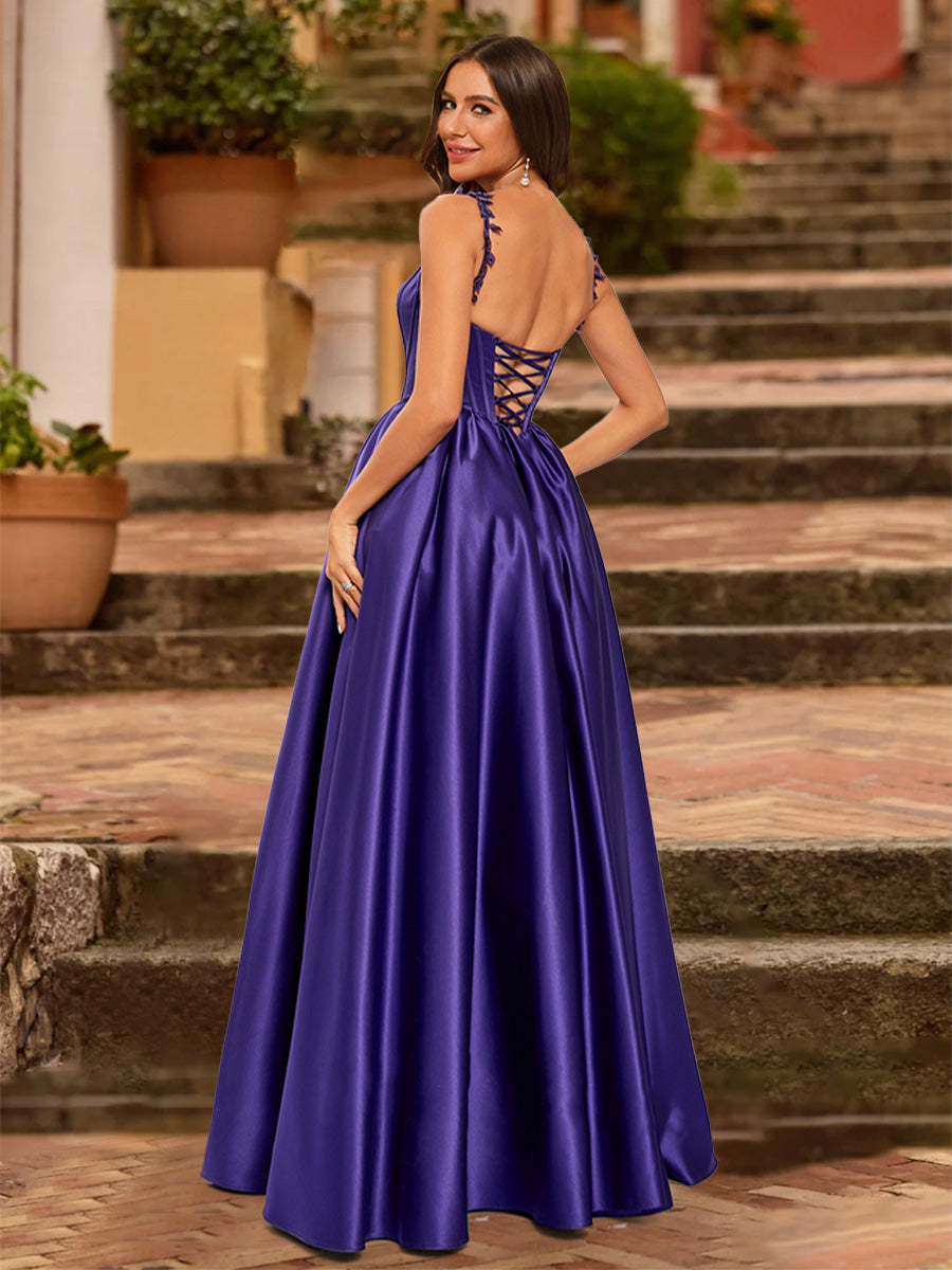 Ball Gown Scoop Sleeveless Beading Prom Dresses