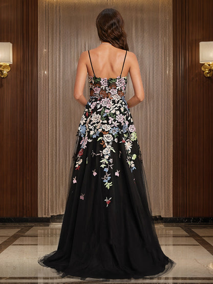 A-Line/Princess V-Neck Sleeveless Ruched Prom Dresses