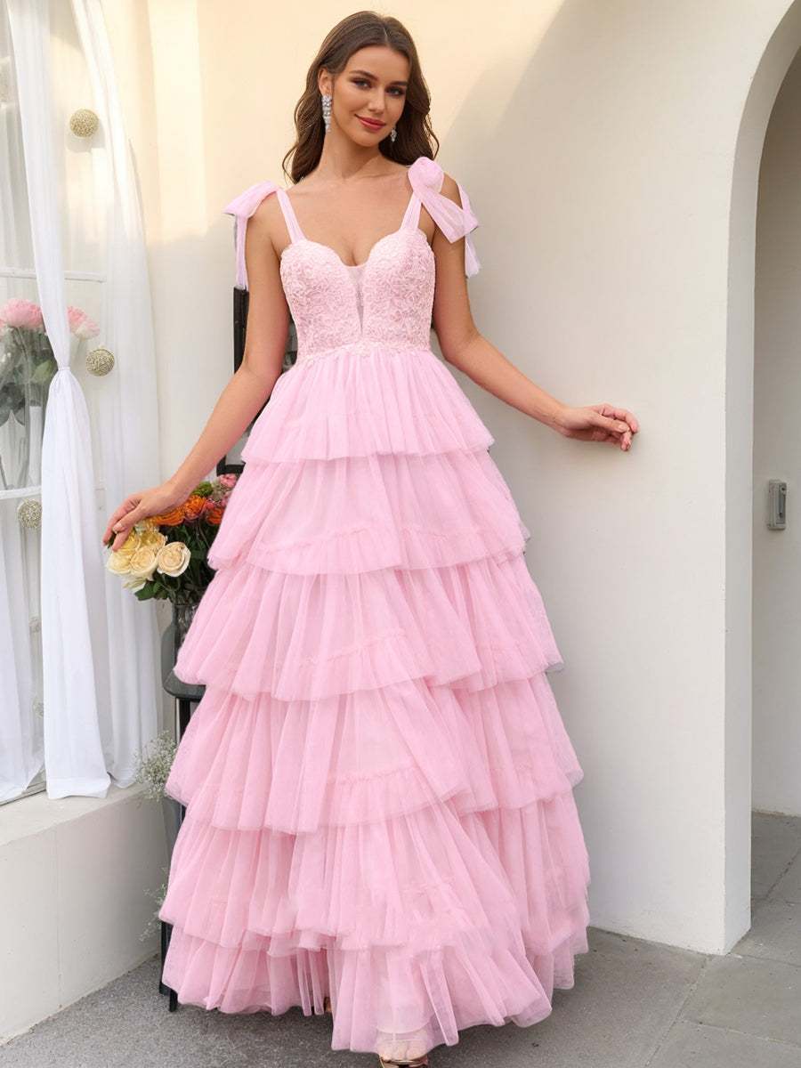 Ball Gown Sweetheart Sleeveless Applique Prom Dresses