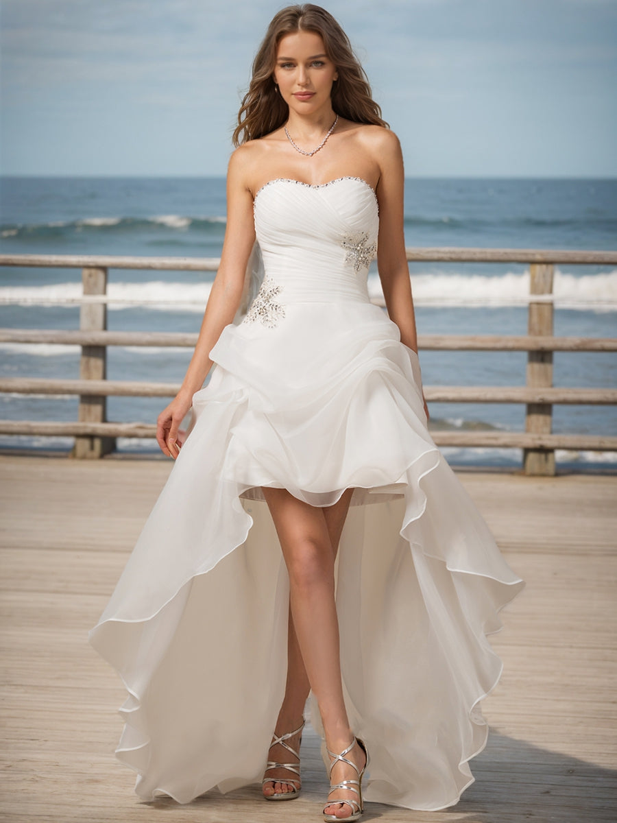 A-Line/Princess Sweetheart Sleeveless Sequins Wedding Dresses