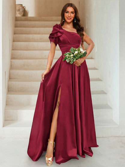 A-Line/Princess One-Shoulder Asymmetrical Split Side	Bridesmaid Dresses