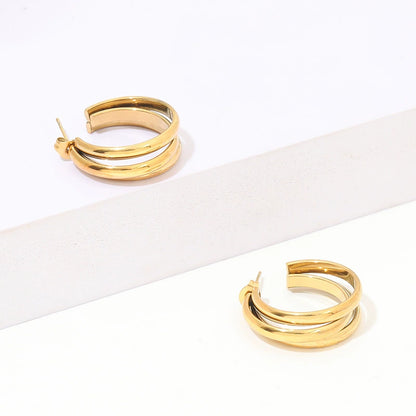 Vintage Stylish Gold Women's Hoop Earrings