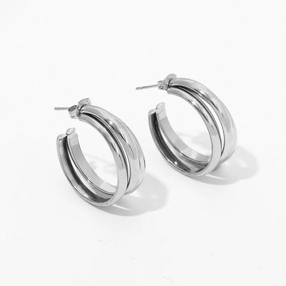 Vintage Stylish Gold Women's Hoop Earrings