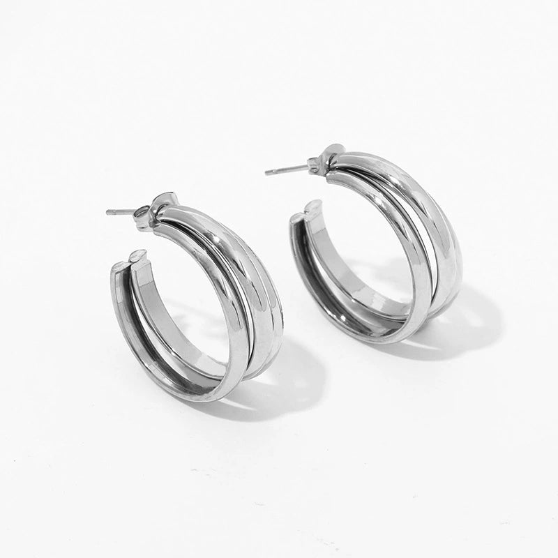 Vintage Stylish Gold Women's Hoop Earrings