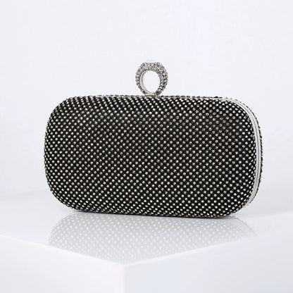 Alloy Solid Color Glitter Crystals Clutch Women's Handbags