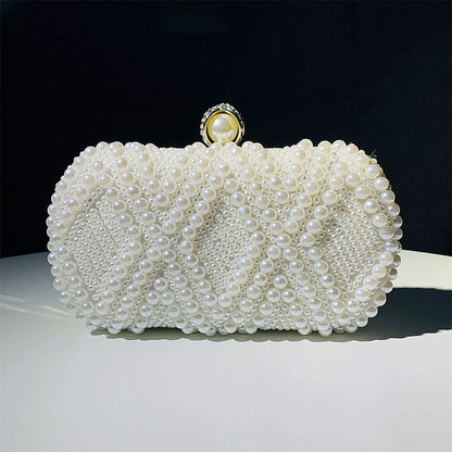 Fashionable Sparkling Pearls Clutch Unique Handbags