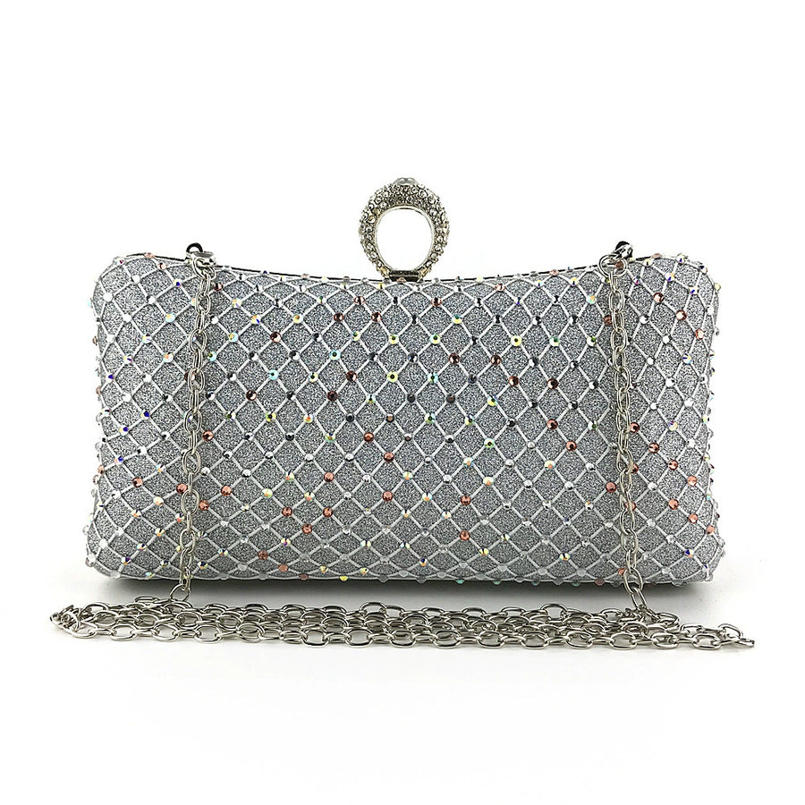 Delicate Rhinestone Clutch Women's Chain Wallets