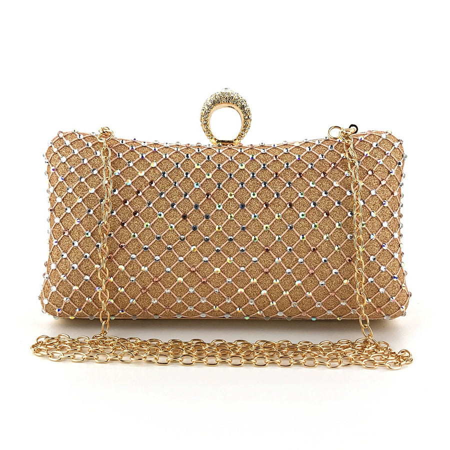 Delicate Rhinestone Clutch Women's Chain Wallets