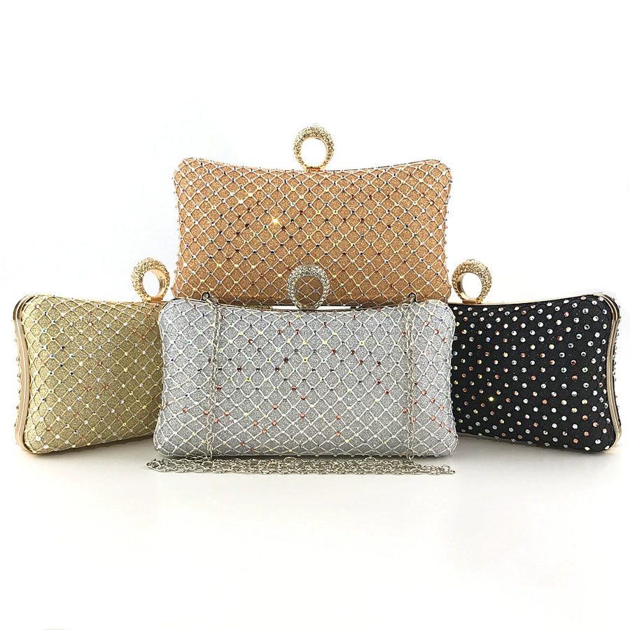 Delicate Rhinestone Clutch Women's Chain Wallets