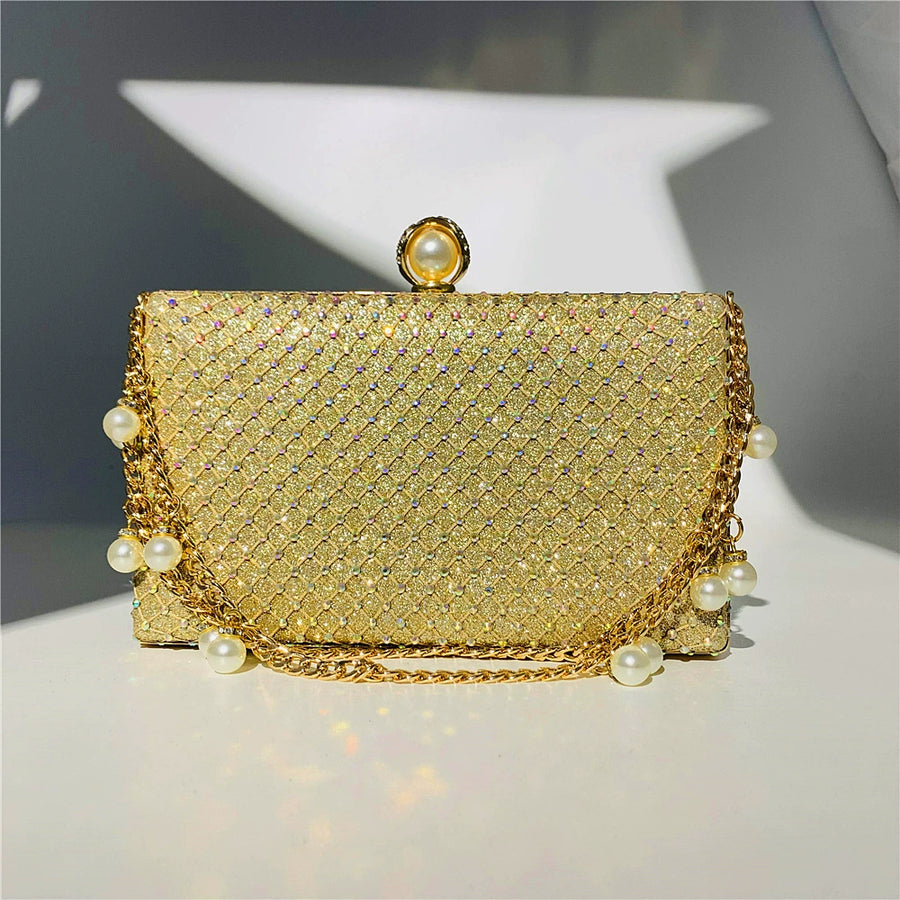 Gorgeous Sparkly Pearls Clutch Unique Handbags