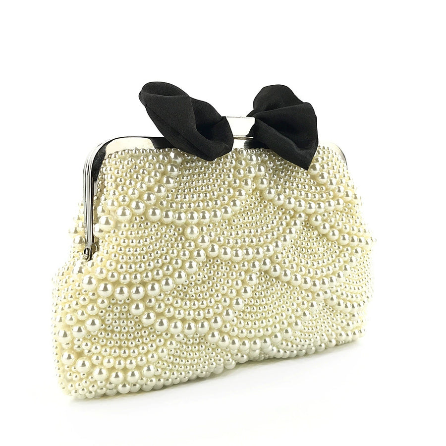 Shining Bow Pearls Clutch Unique Handbags