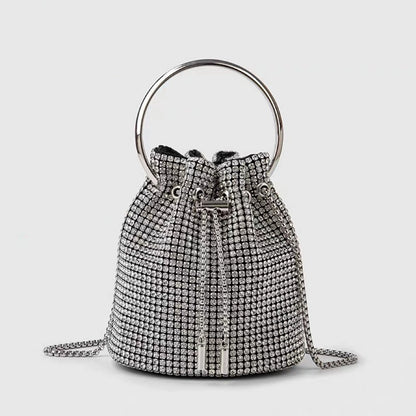 Charming Gorgeous Rhinestone Clutch Women's Chain Bucket Bags