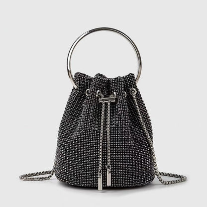 Charming Gorgeous Rhinestone Clutch Women's Chain Bucket Bags