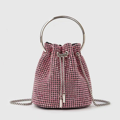 Charming Gorgeous Rhinestone Clutch Women's Chain Bucket Bags