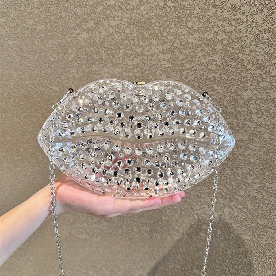 Lovely Gorgeous Crystal Clutch Women's Chain Wallets