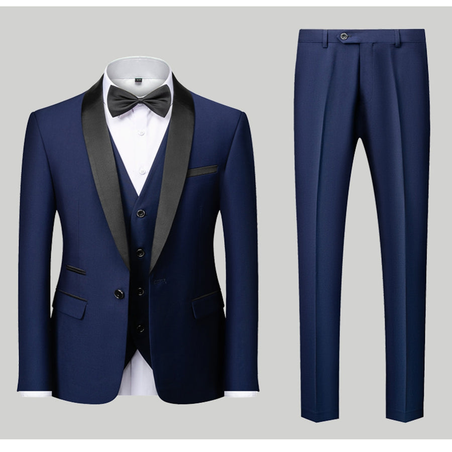 Tailored Fit Single Breasted One-Button 3 Pieces Patterned Men's Wedding Suits