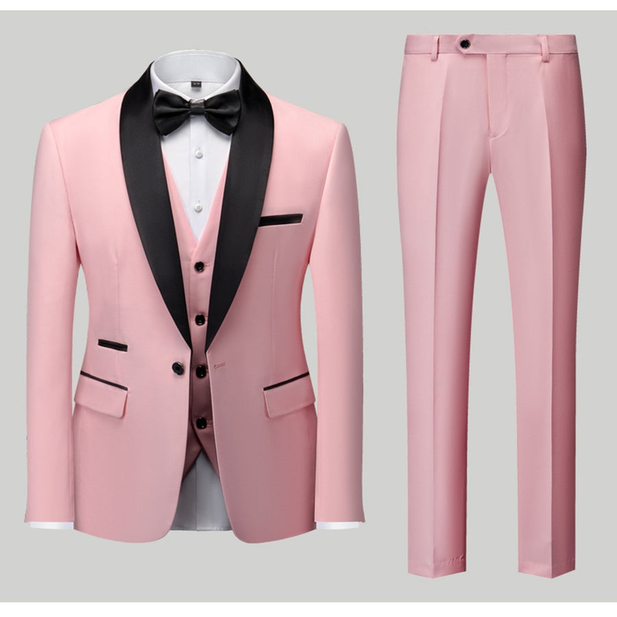 Tailored Fit Single Breasted One-Button 3 Pieces Patterned Men's Wedding Suits