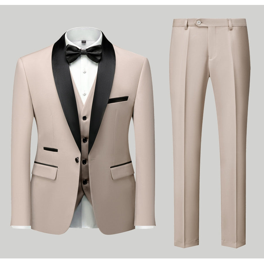 Tailored Fit Single Breasted One-Button 3 Pieces Patterned Men's Wedding Suits