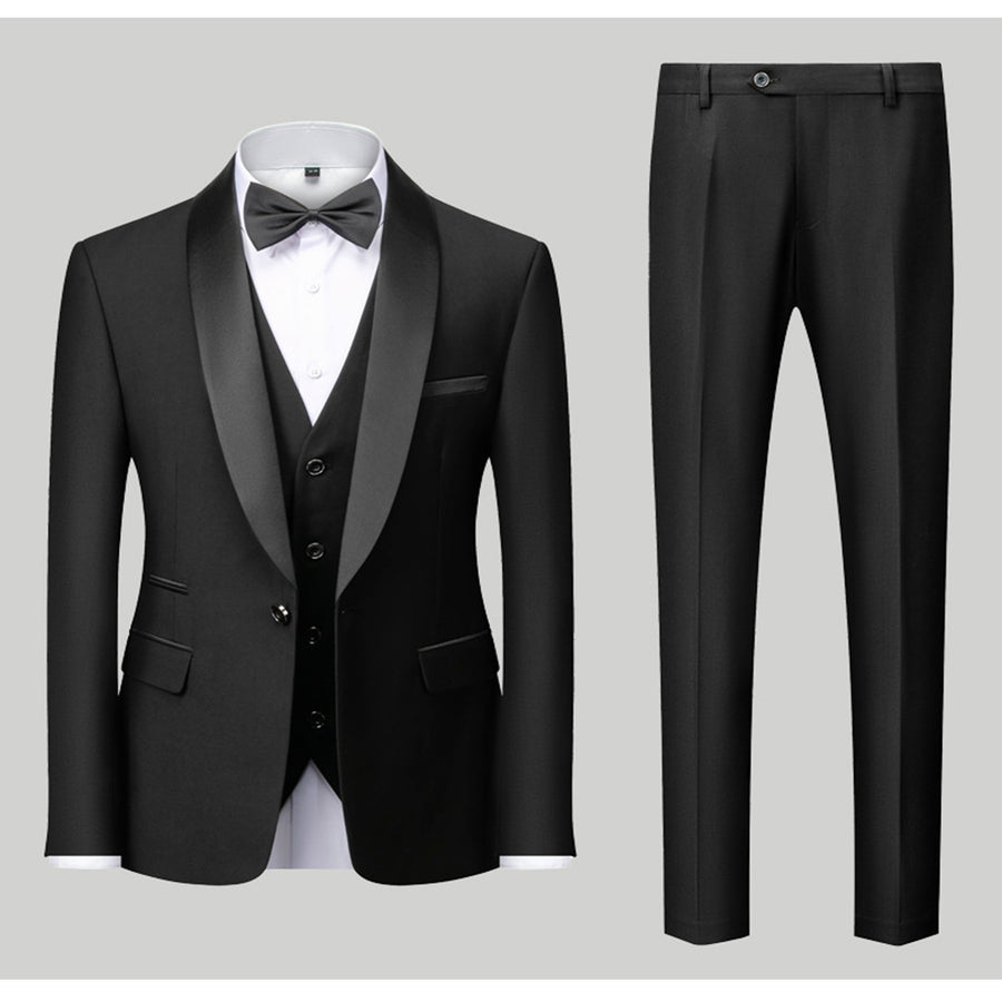 Tailored Fit Single Breasted One-Button 3 Pieces Patterned Men's Wedding Suits